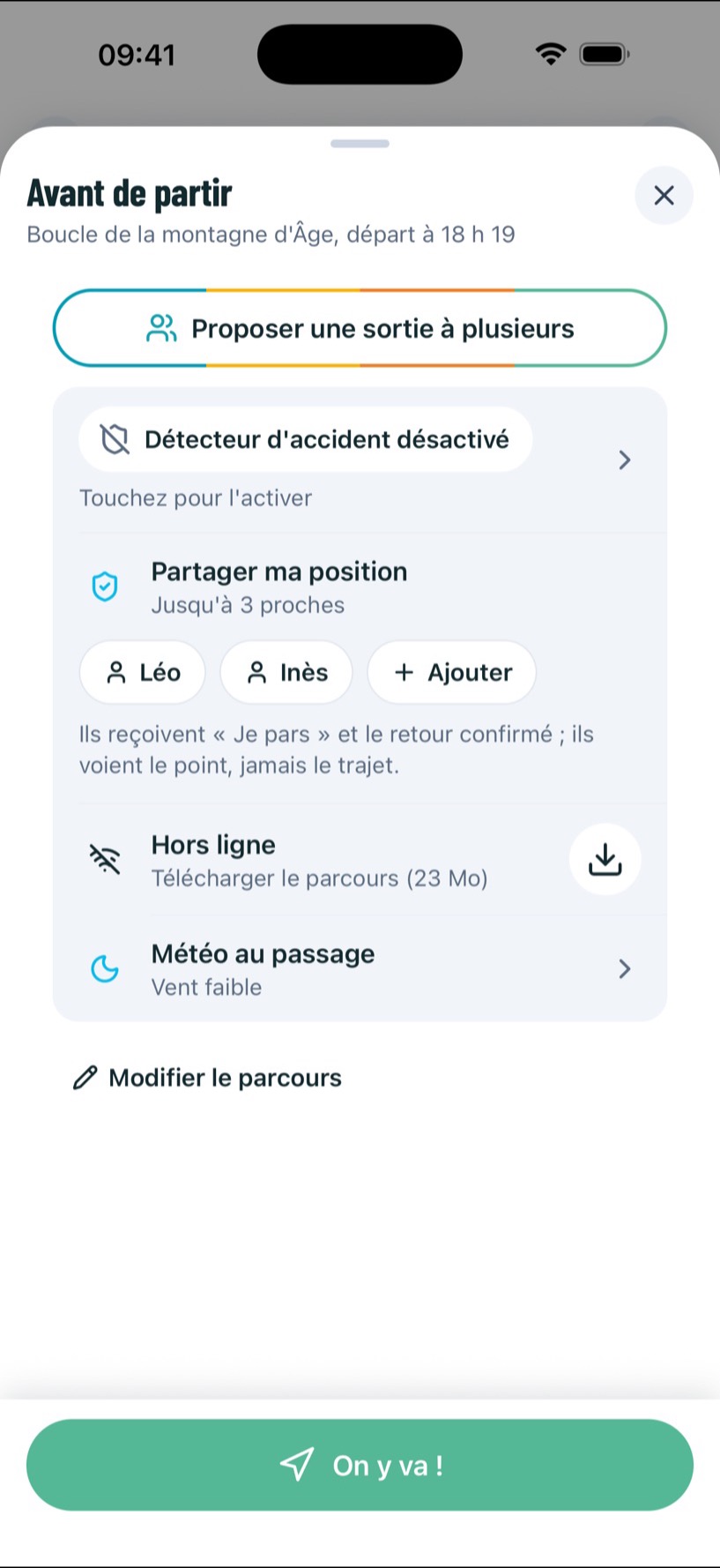Avant de partir : proches prévenus, carte hors ligne, météo